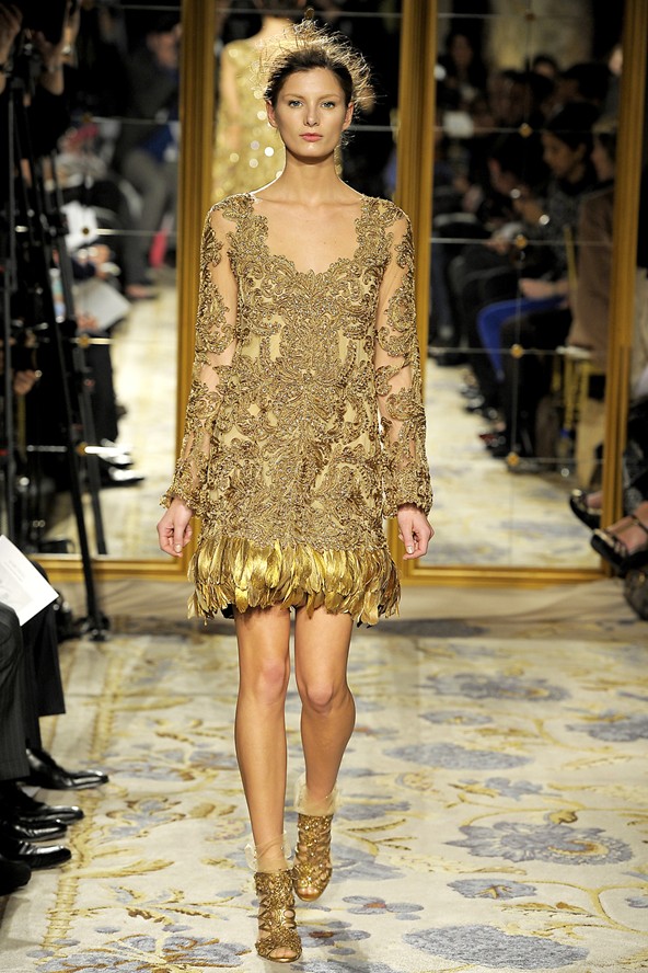 Marchesa gold dress