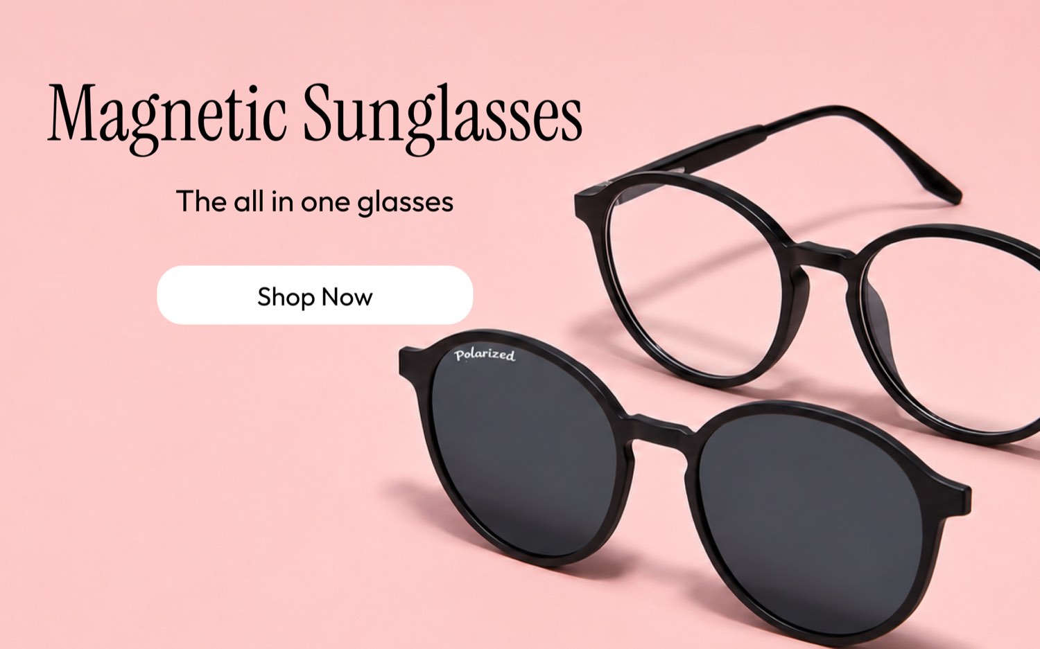 Magnetic clip-on sunglasses, prescription sun that snaps on and off