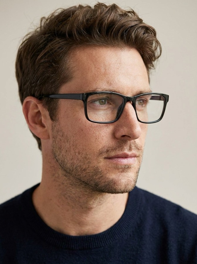 Customer wearing the Norman frame